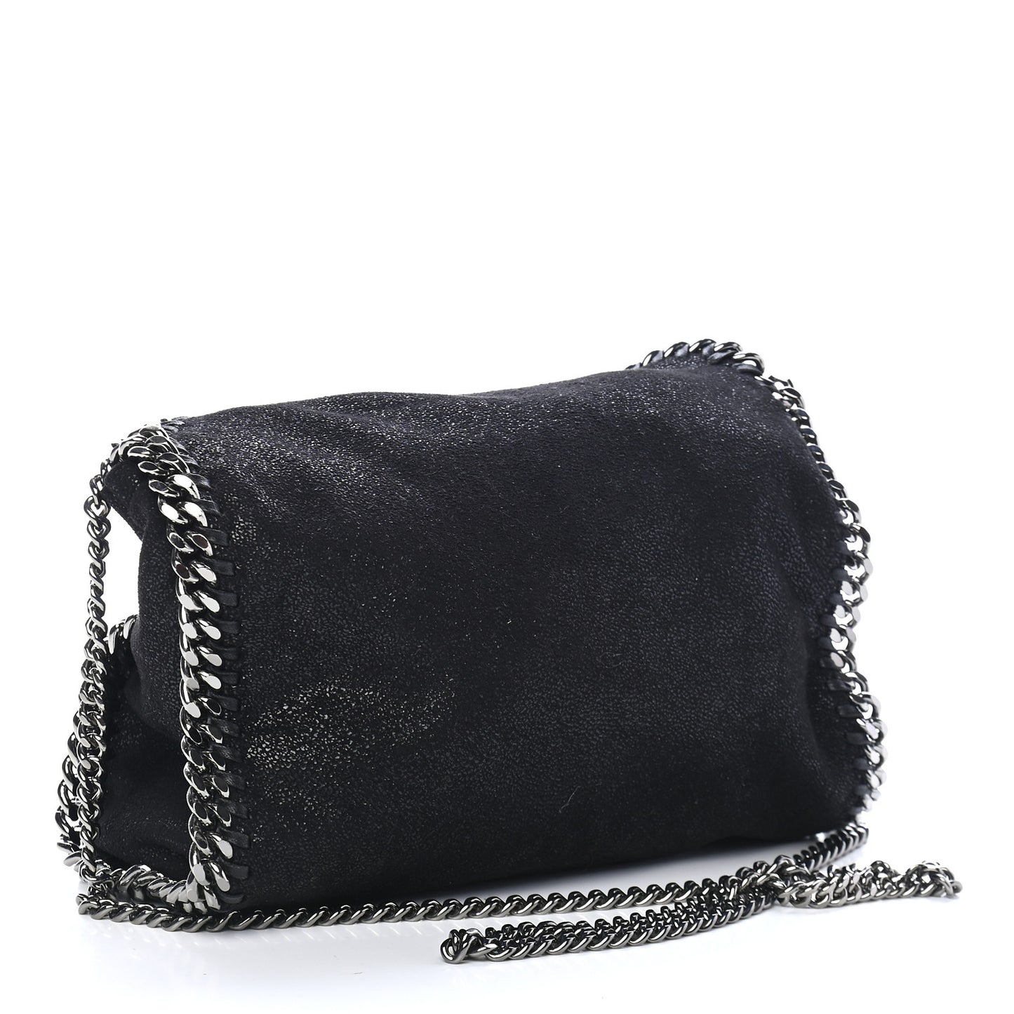 Shaggy Deer Mini Falabella Fold Over Tote Black