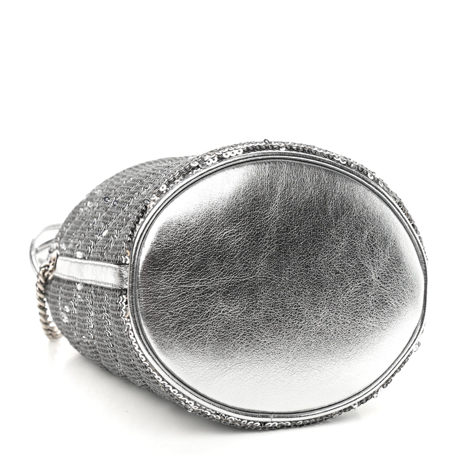 Gucci Sequin Mini GG Marmont 2.0 Bucket Bag Silver 4 of 9