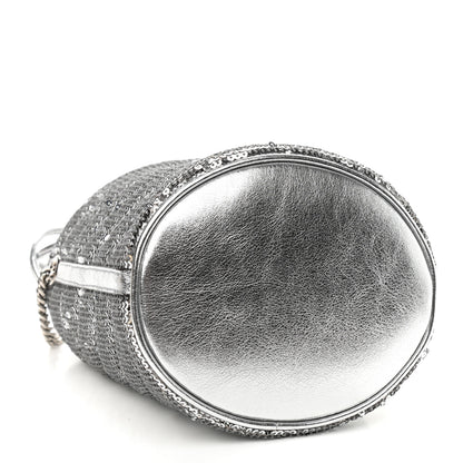 Gucci Sequin Mini GG Marmont 2.0 Bucket Bag Silver 4 of 9