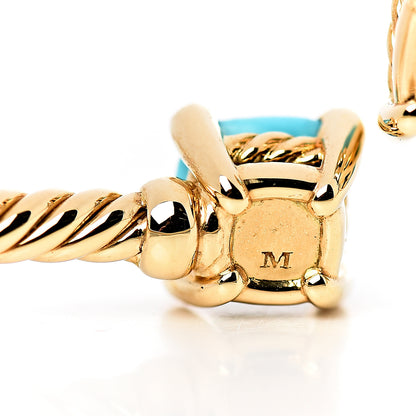 David Yurman 18K Yellow Gold Turquoise Diamond Chatelaine Bypass Bracelet 4 of 5