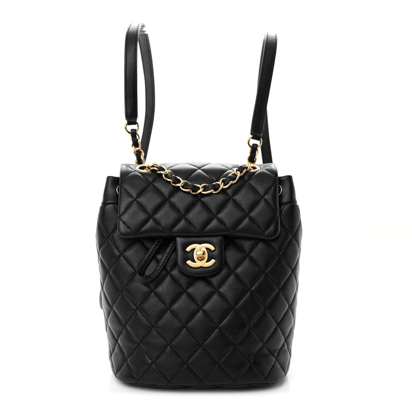 Lambskin Quilted Mini Urban Spirit Backpack Black