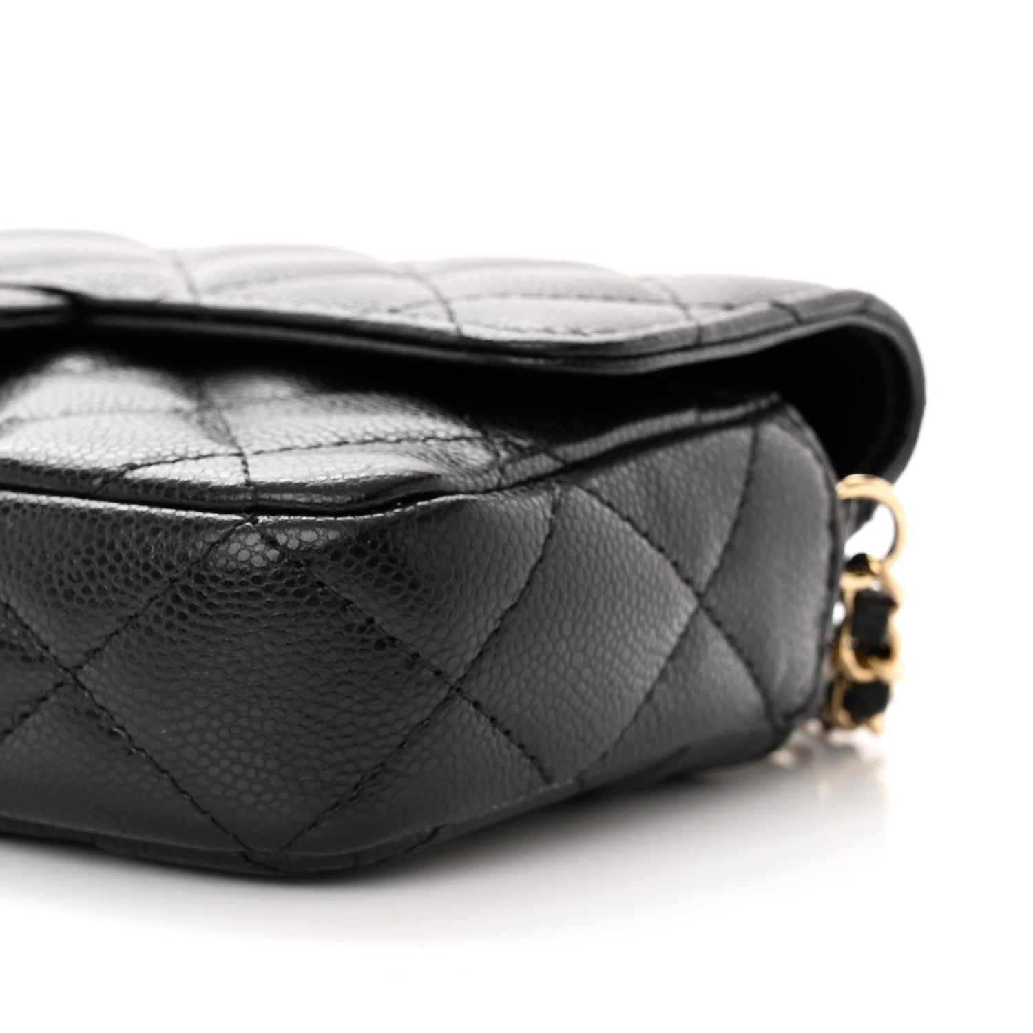 Chanel Caviar Quilted Flap Phone Holder With Chain Black 12 of 13