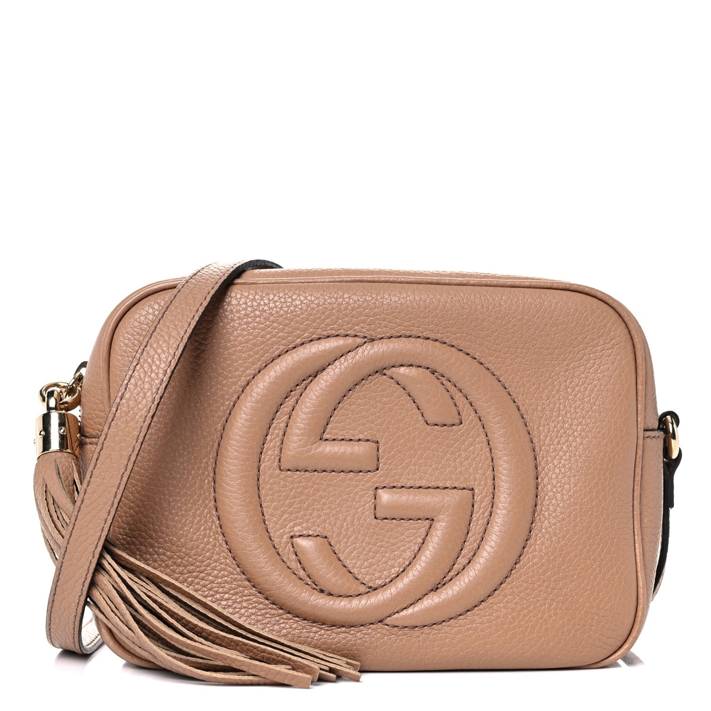 Pebbled Calfskin Small Soho Disco Bag Camelia