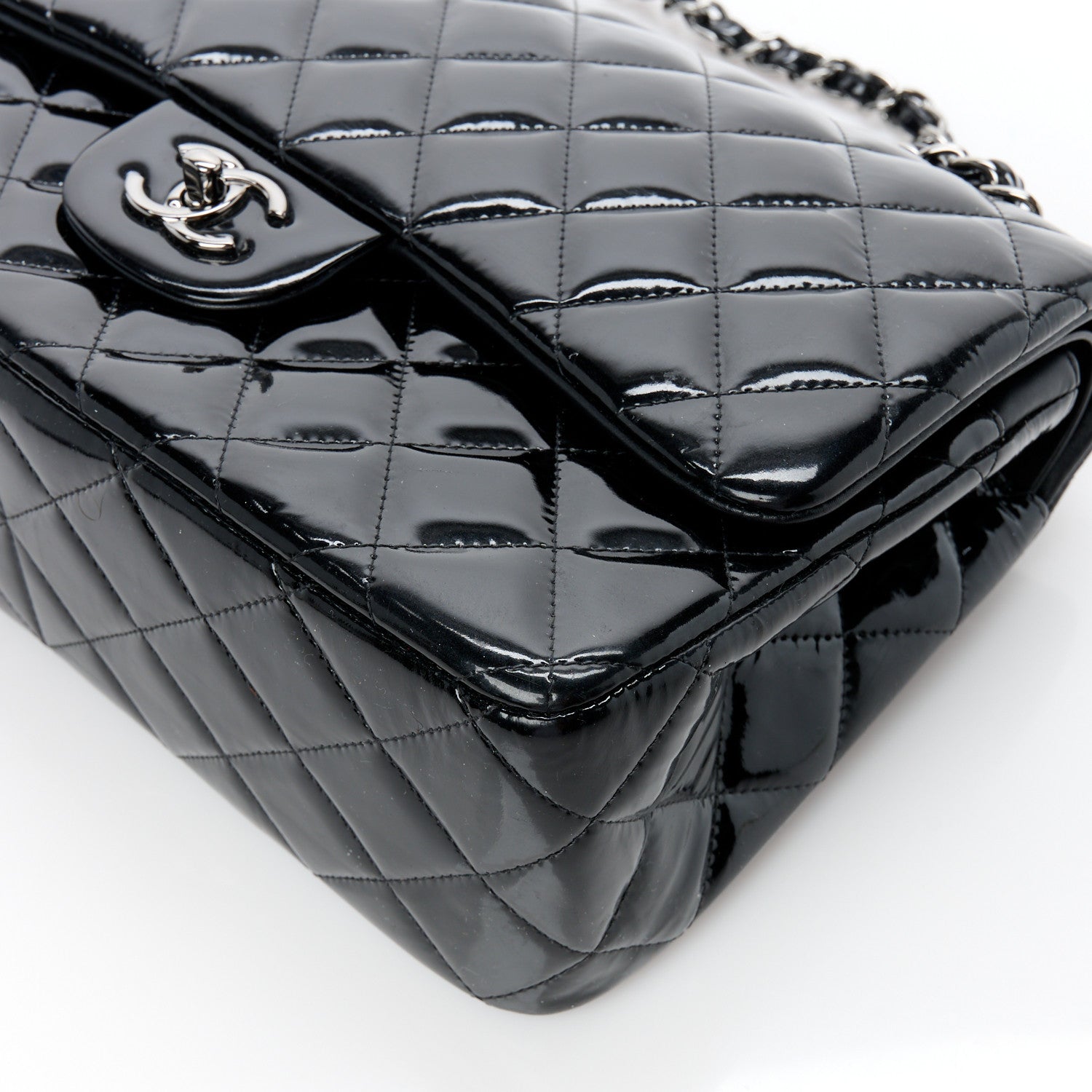 Chanel Patent Quilted Jumbo Double Flap Black 11 of 11