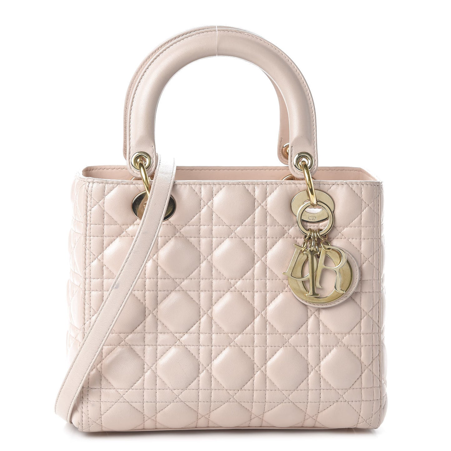 Lambskin Cannage Medium Lady Dior Light Pink