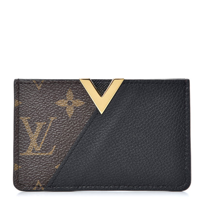 Louis Vuitton Monogram Calfskin Kimono Card Holder Black 1 of 7