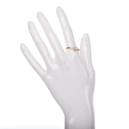 Tiffany 18K Rose Gold Diamond T Wire Ring 60 9.25 2 of 5