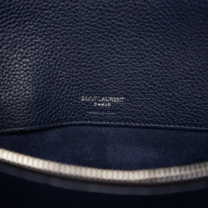 Saint Laurent Grained Calfskin Small Supple Sac De Jour Navy 5 of 14