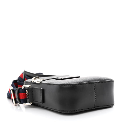 Gucci GG Supreme Monogram Appia Calfskin Web Small Camera Messenger Bag Black Grey 4 of 12