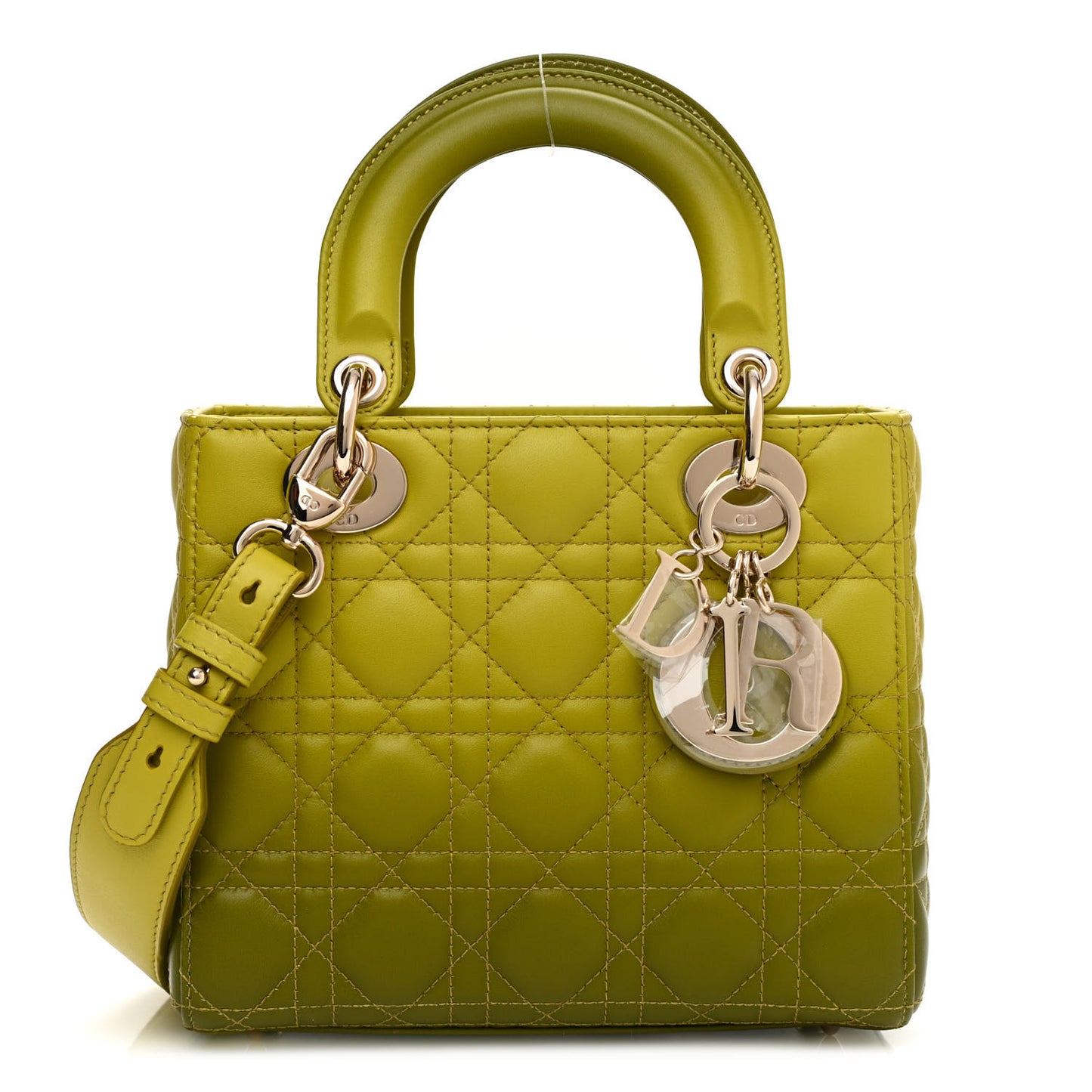 Lambskin Cannage Gradient Small Lady Dior Green