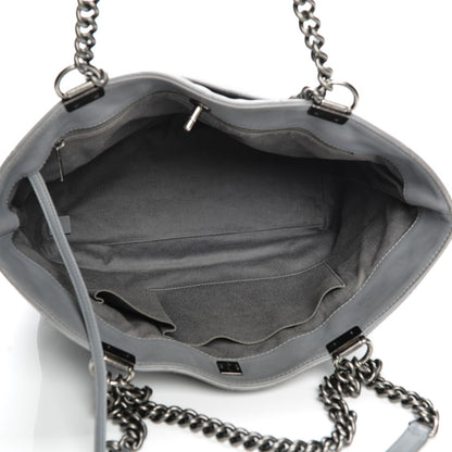 Chanel Calfskin Quilted Large Shopping In Chains Tote Light Grey 5 of 10