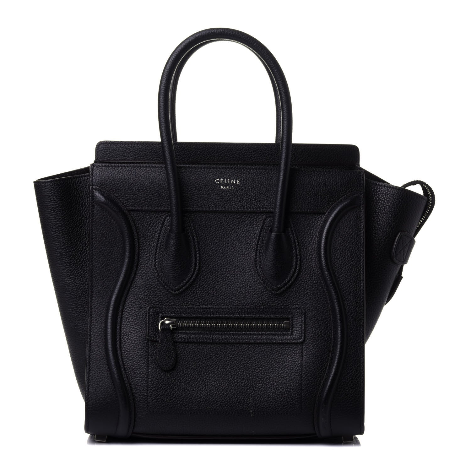 Celine Drummed Calfskin Micro Luggage Black 1 of 4