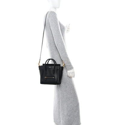 Celine Smooth Calfskin Nano Luggage Black 2 of 10