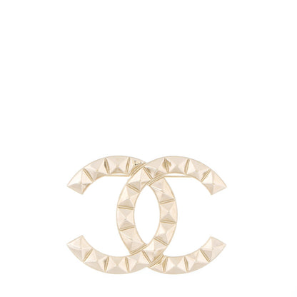 Chanel Studded CC Pin Brooch Gold 1 of 5