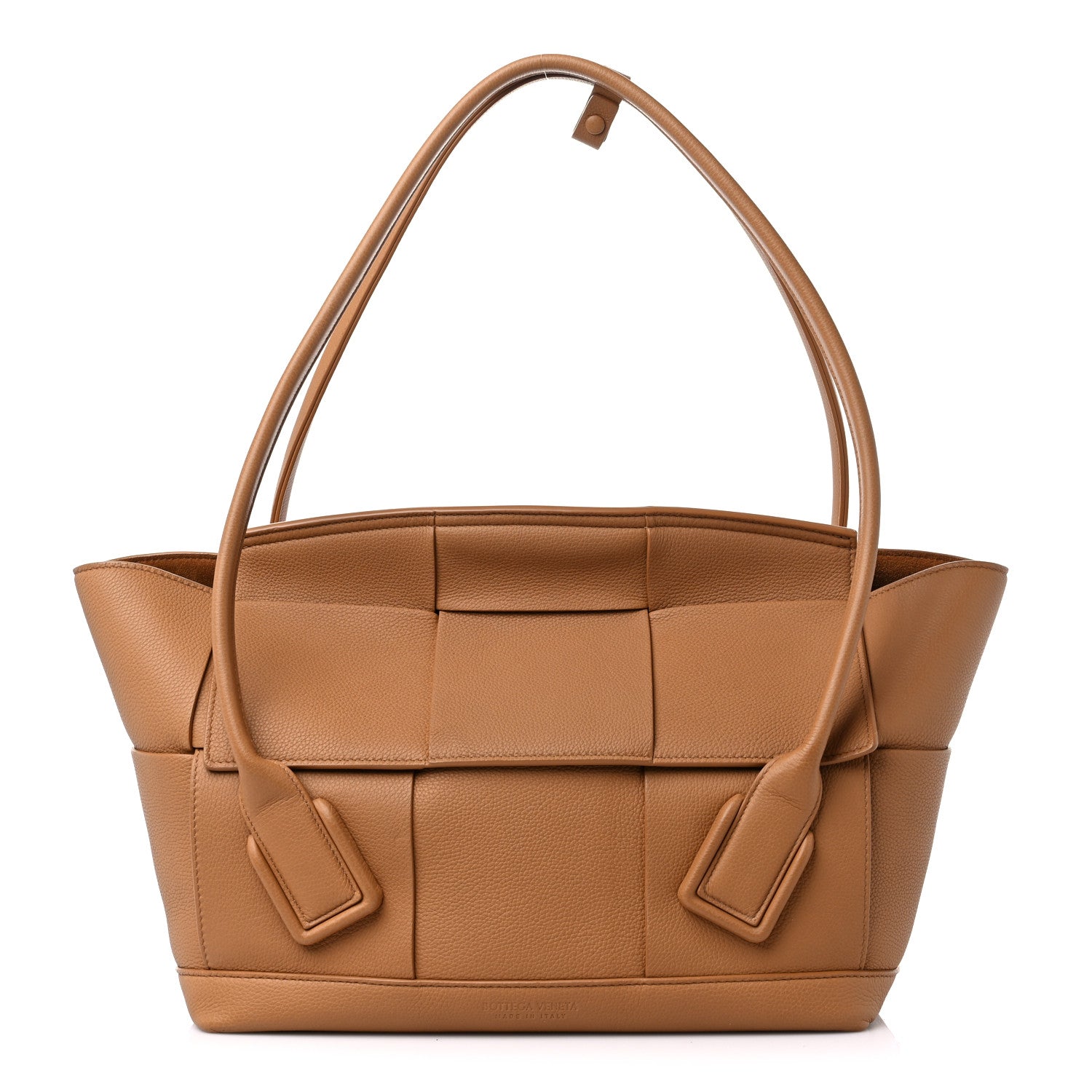 Bottega Veneta Grained Calfskin Maxi Intrecciato Arco Caramel 1 of 10