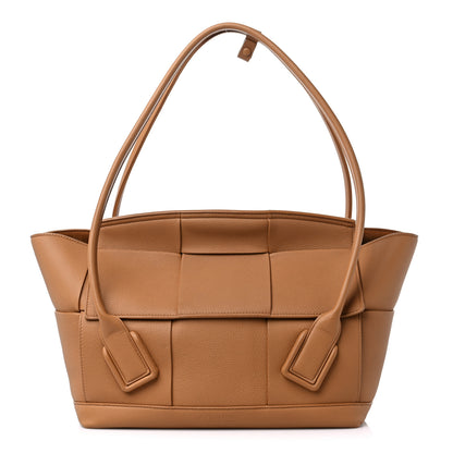 Bottega Veneta Grained Calfskin Maxi Intrecciato Arco Caramel 1 of 10