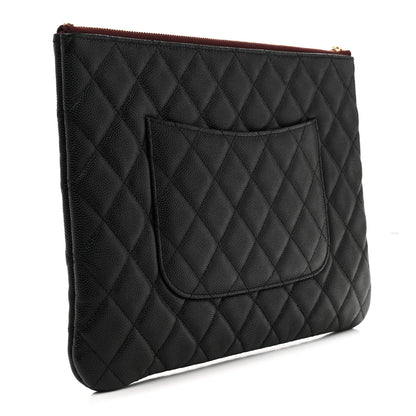 Chanel Caviar Quilted Medium Cosmetic Case Black 3 of 11