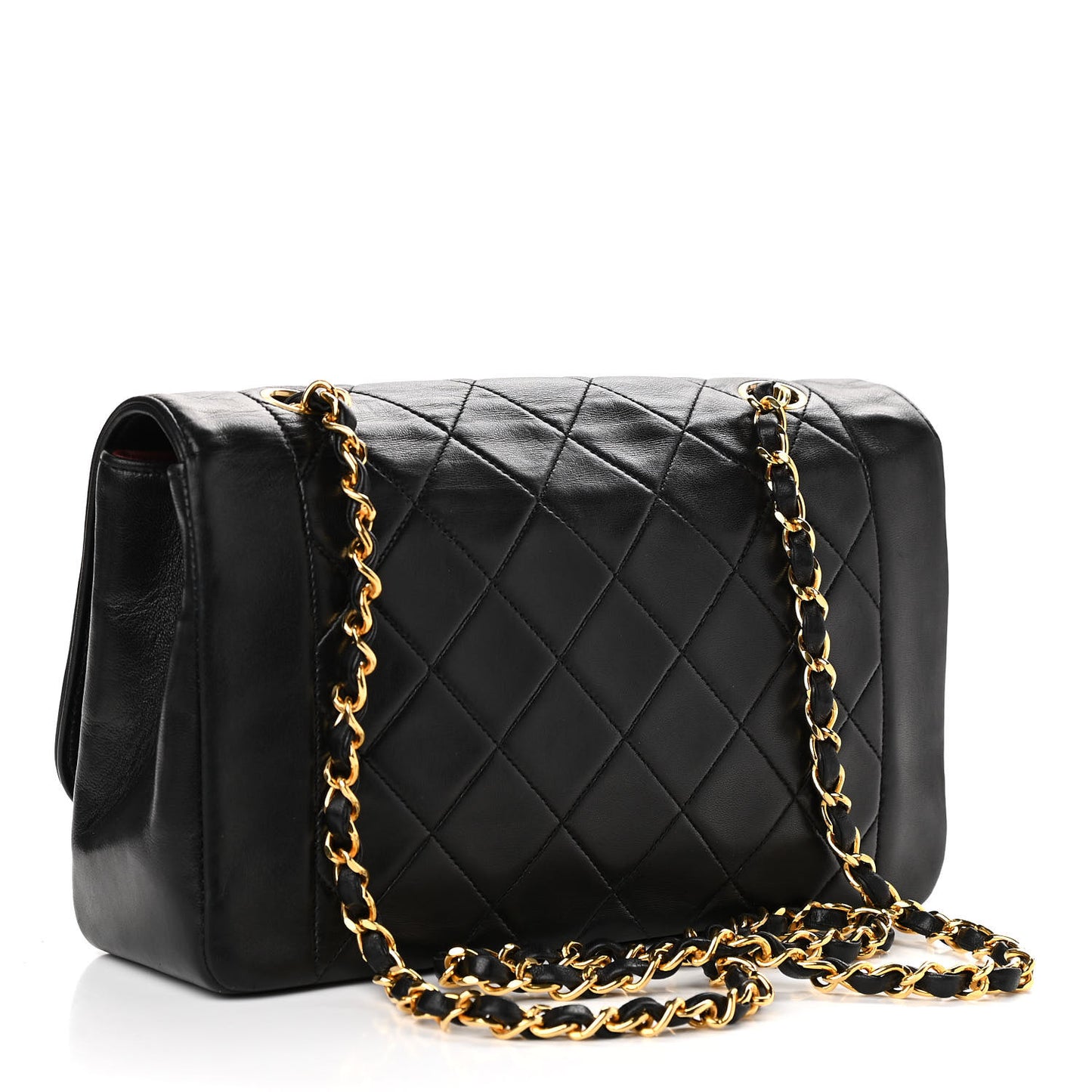 Lambskin Quilted Medium Single Flap Black