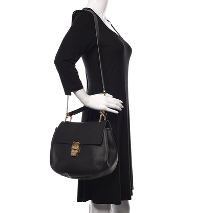 Chloe Grained Lambskin Large Drew Shoulder Bag Black 2 of 19