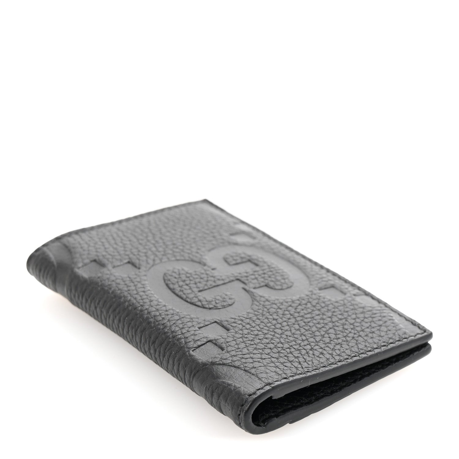 Gucci Piuma Calfskin Jumbo GG Embossed Card Case Black 4 of 8