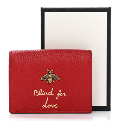 Gucci Pebbled Calfskin Animalier Card Case Red 8 of 8