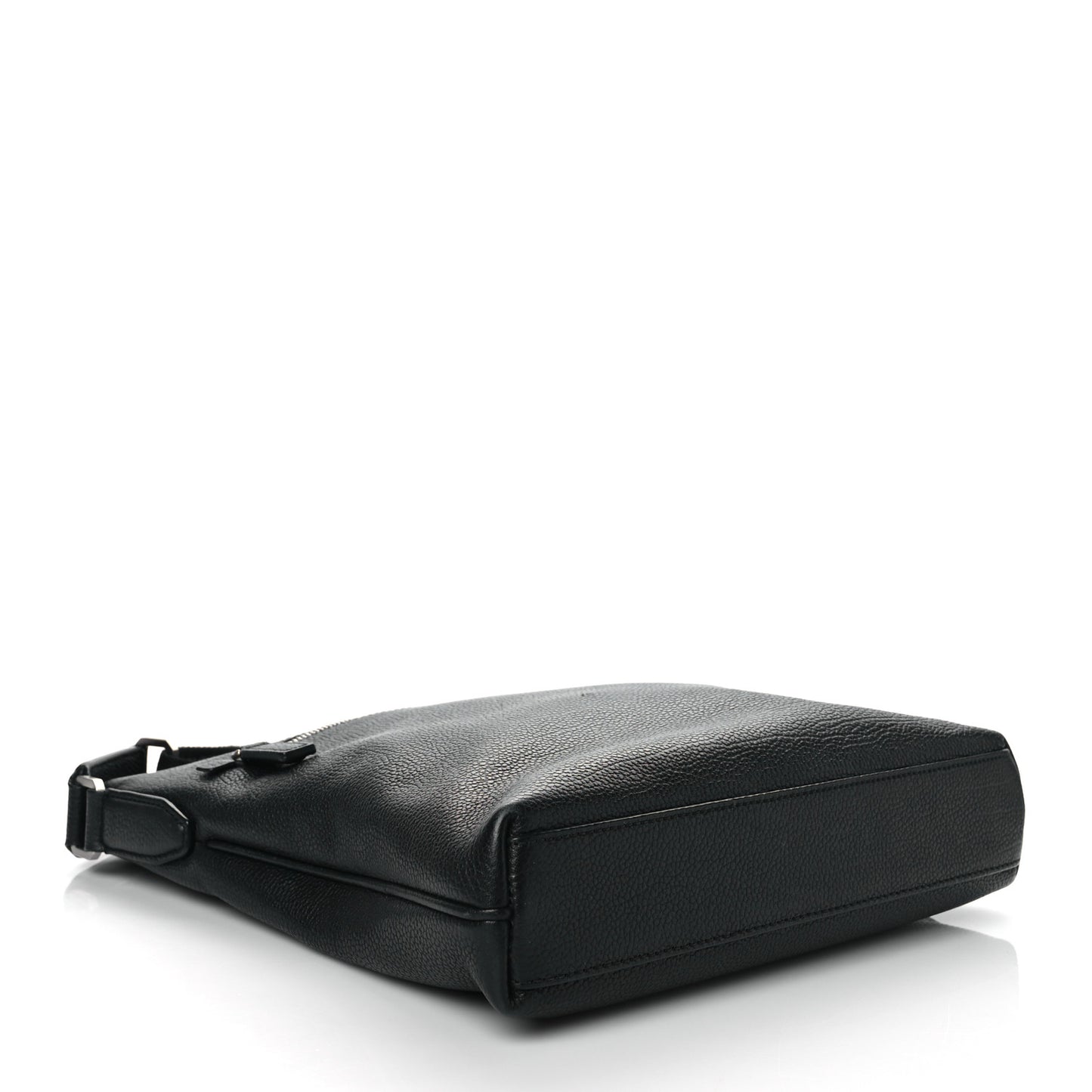 Grained Calfskin Medium Crossbody Bag Black