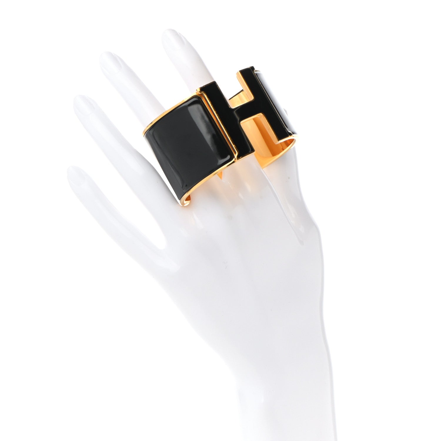 Hermes Enamel Extra Wide Clic Clac H Bracelet PM Black 2 of 4
