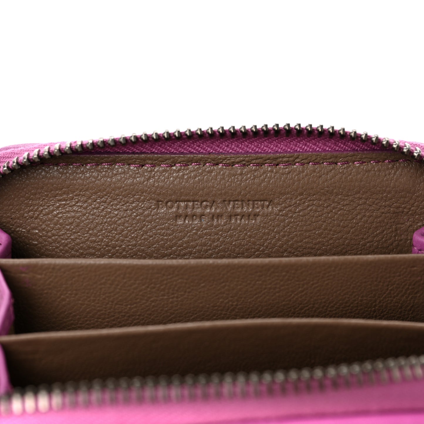Nappa Intrecciato Zip Around Card Holder Ametista