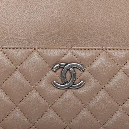 Chanel Grained Calfskin Quilted Large Zipped Shopping Tote Taupe 12 of 13