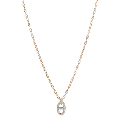 Hermes 18K Rose Gold Diamond PM New Farandole Pendant Necklace ST 1 of 5