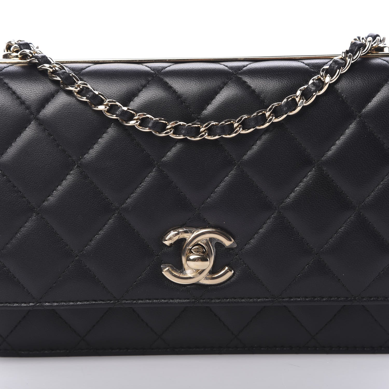 Chanel Lambskin Quilted Trendy CC Wallet On Chain WOC Black 12 of 13