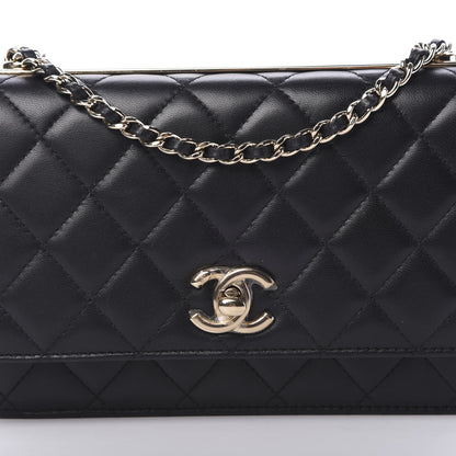 Chanel Lambskin Quilted Trendy CC Wallet On Chain WOC Black 12 of 13