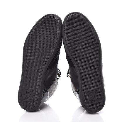 Louis Vuitton Suede Patent Monogram Move Up Sneakers 38 Black 7 of 12