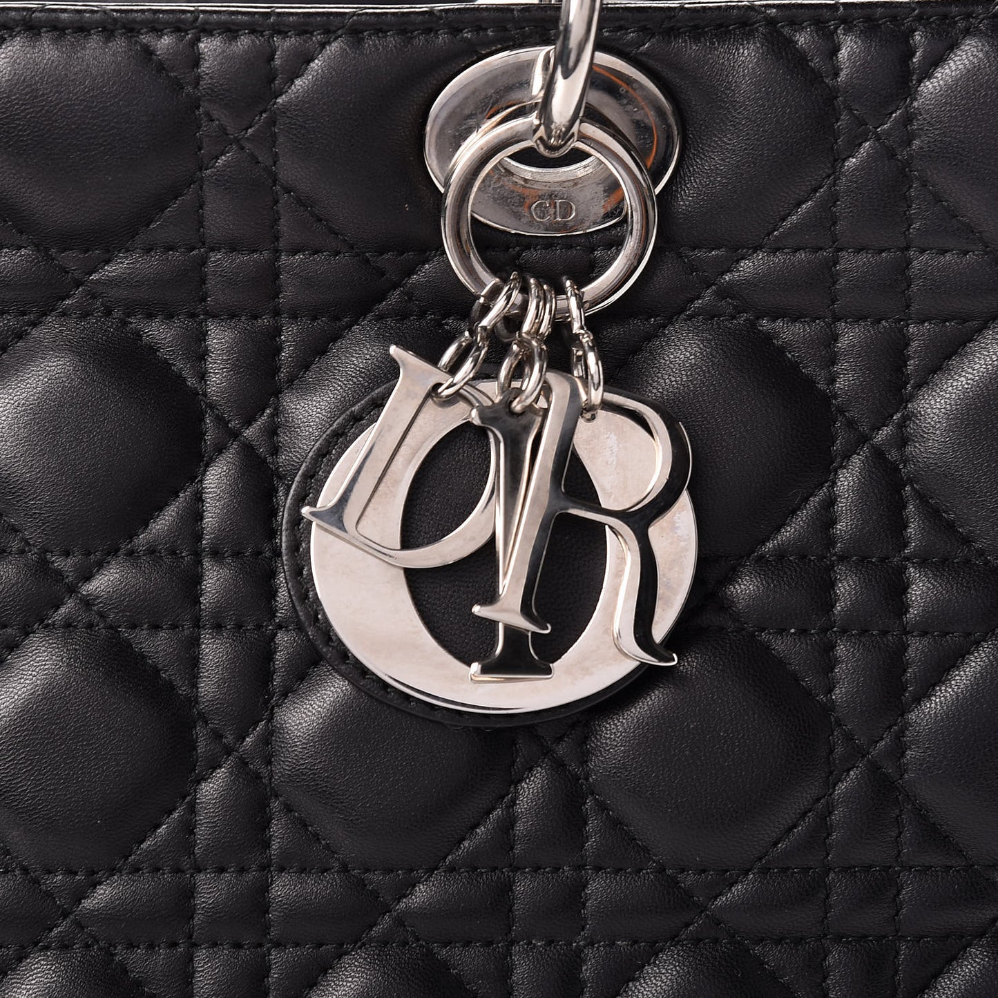 Lambskin Cannage Large Lady Dior Black