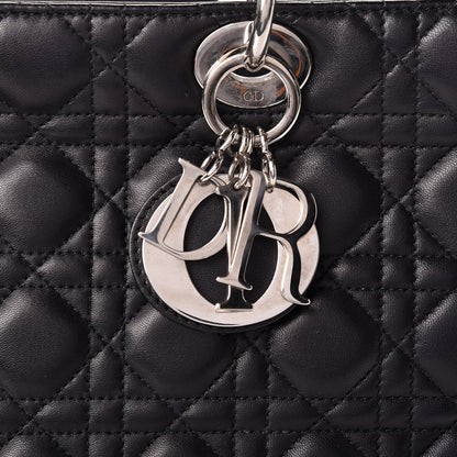 Christian Dior Lambskin Cannage Large Lady Dior Black 8 of 11