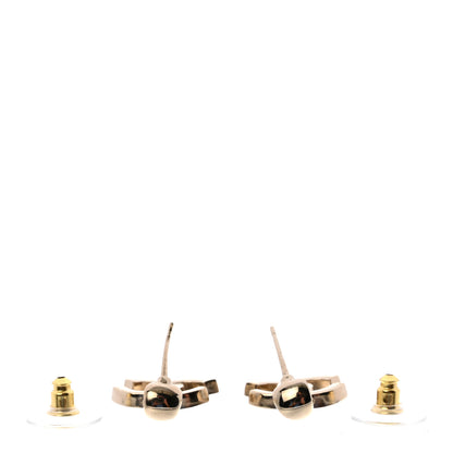 Chanel Metal Crystal CC Hoop Drop Earrings Gold 3 of 4