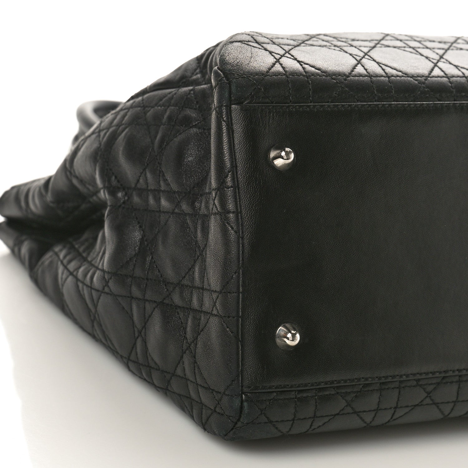 Christian Dior Lambskin Cannage Large Soft Lady Dior Shopping Tote Black 9 of 14