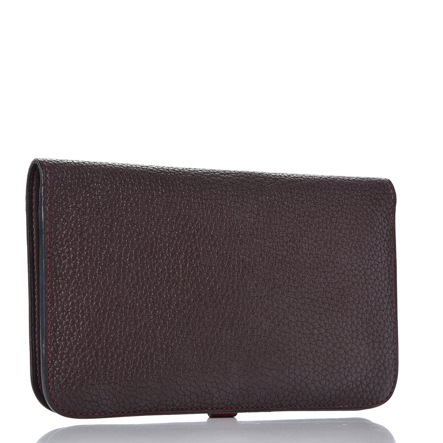 Togo Dogon Duo Wallet Chocolate Rouge Garance