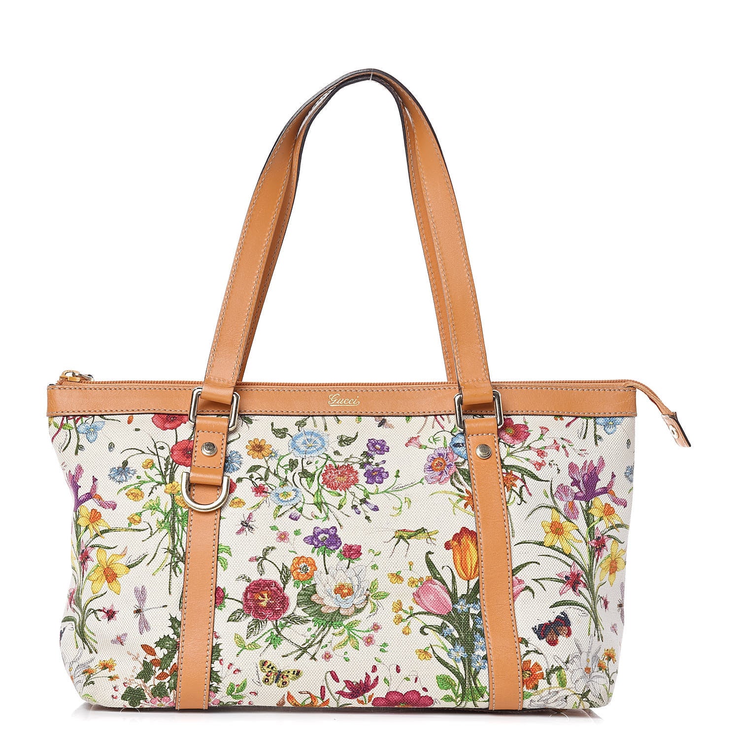 Gucci Canvas Floral Flora Medium Abbey Tote Yellow 1 of 16