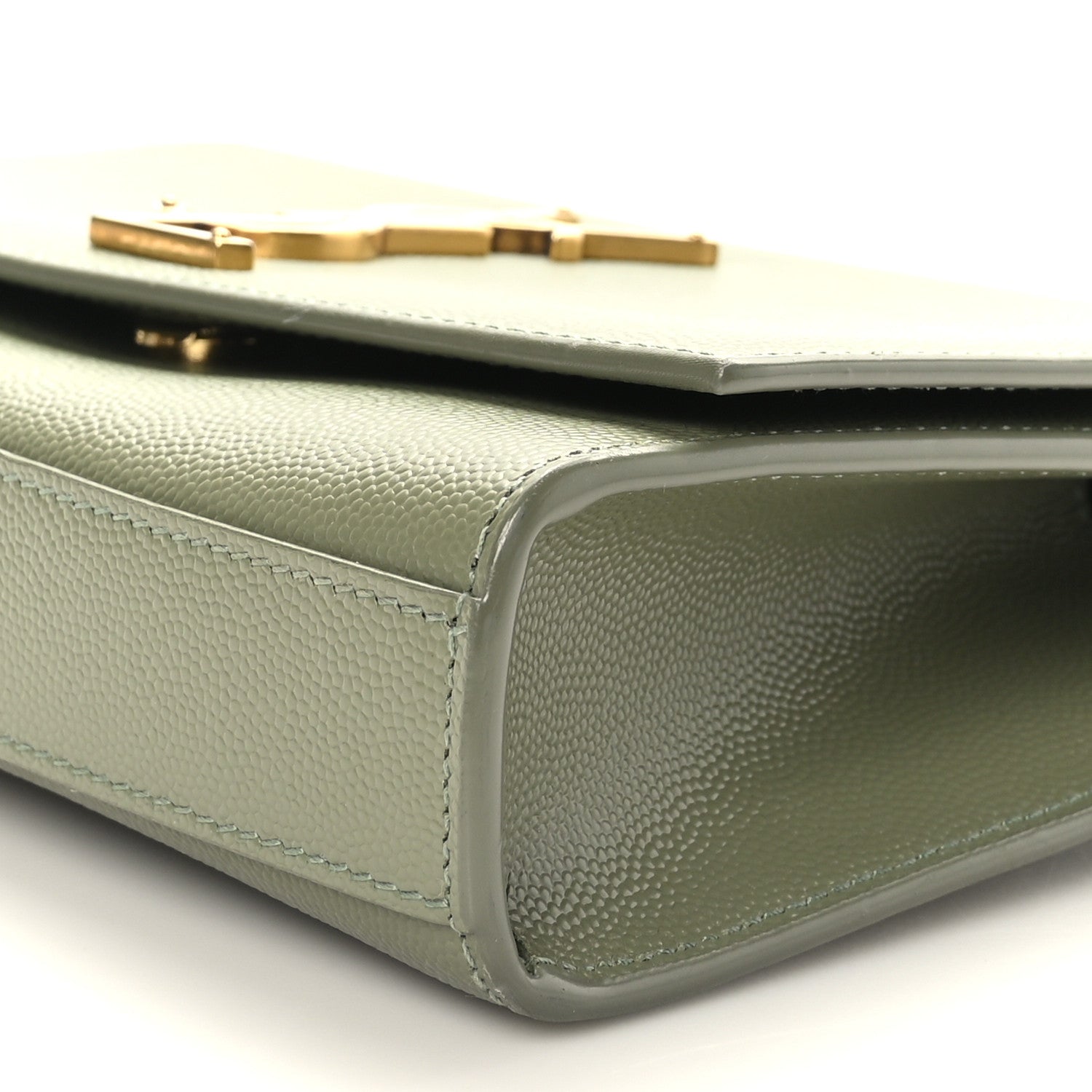 Saint Laurent Grain De Poudre Small Monogram Kate Satchel Light Sage 8 of 8