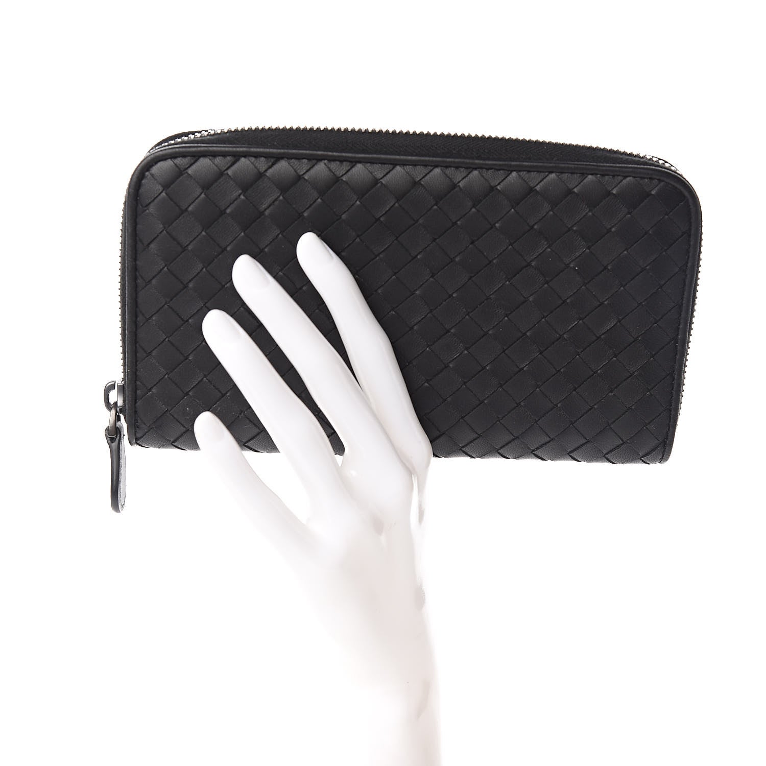 Bottega Veneta Nappa Intrecciato Zip Around Wallet Black 2 of 7