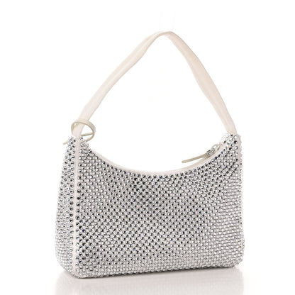 Prada Satin Crystal Mini Re-Edition 2000 Bag White 3 of 13