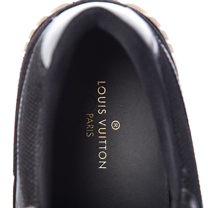 Louis Vuitton Suede Damier Infini Run Away Sneakers 6.5 Black 10 of 12