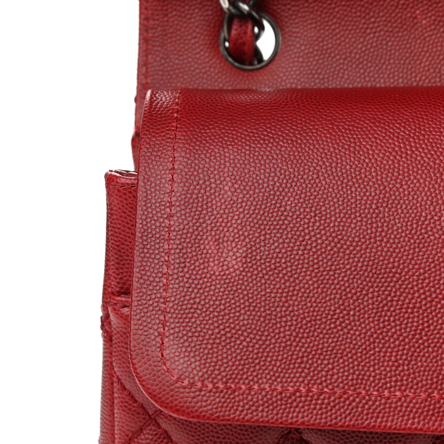 Chanel Caviar Quilted Jumbo Double Flap Dark Red 11 of 12