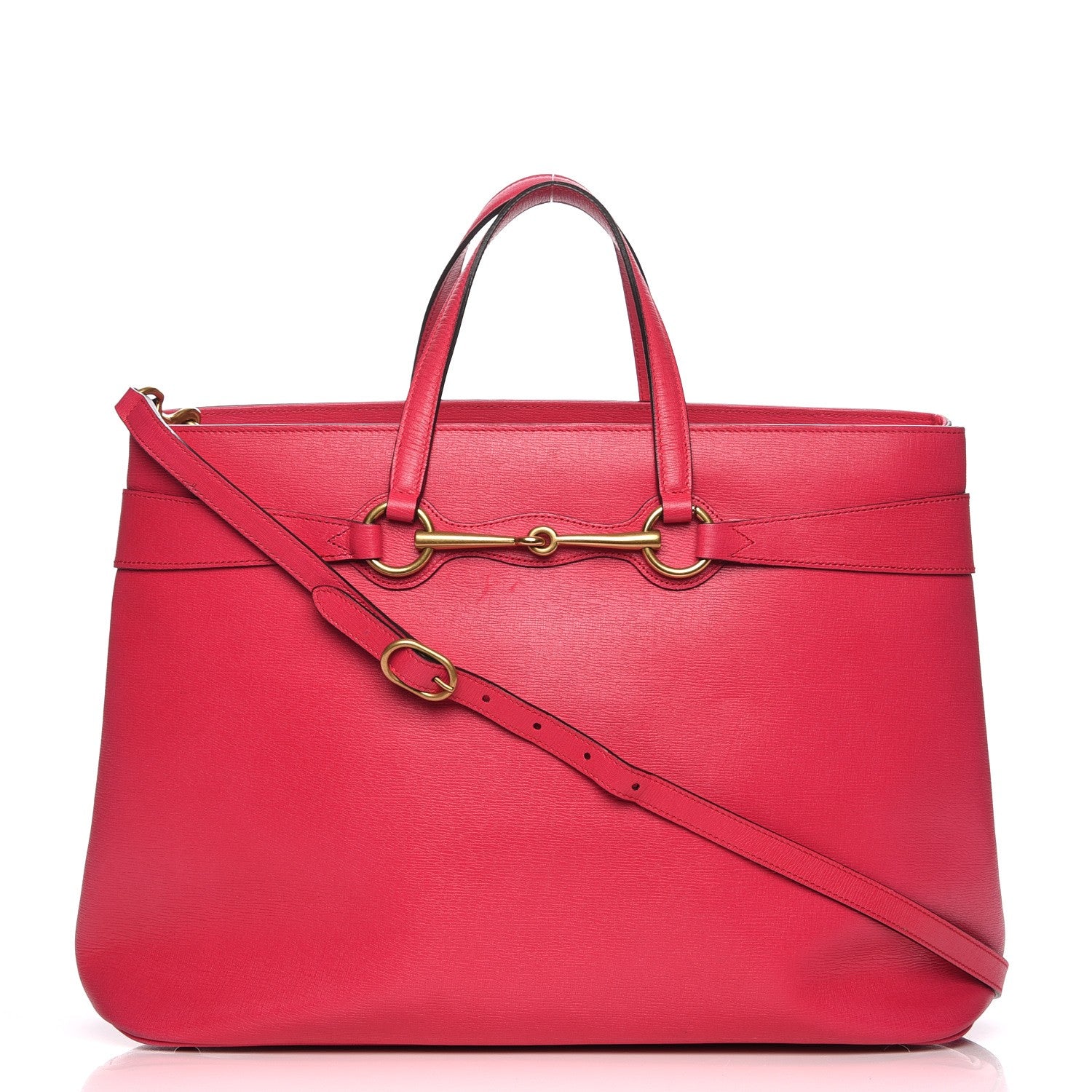 Gucci Textured Calfskin Large Bright Bit Top Handle Tote Shocking Pink 1 of 11