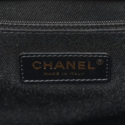 Chanel Calfskin Knit Medium Deauville Tote Black Beige 6 of 11