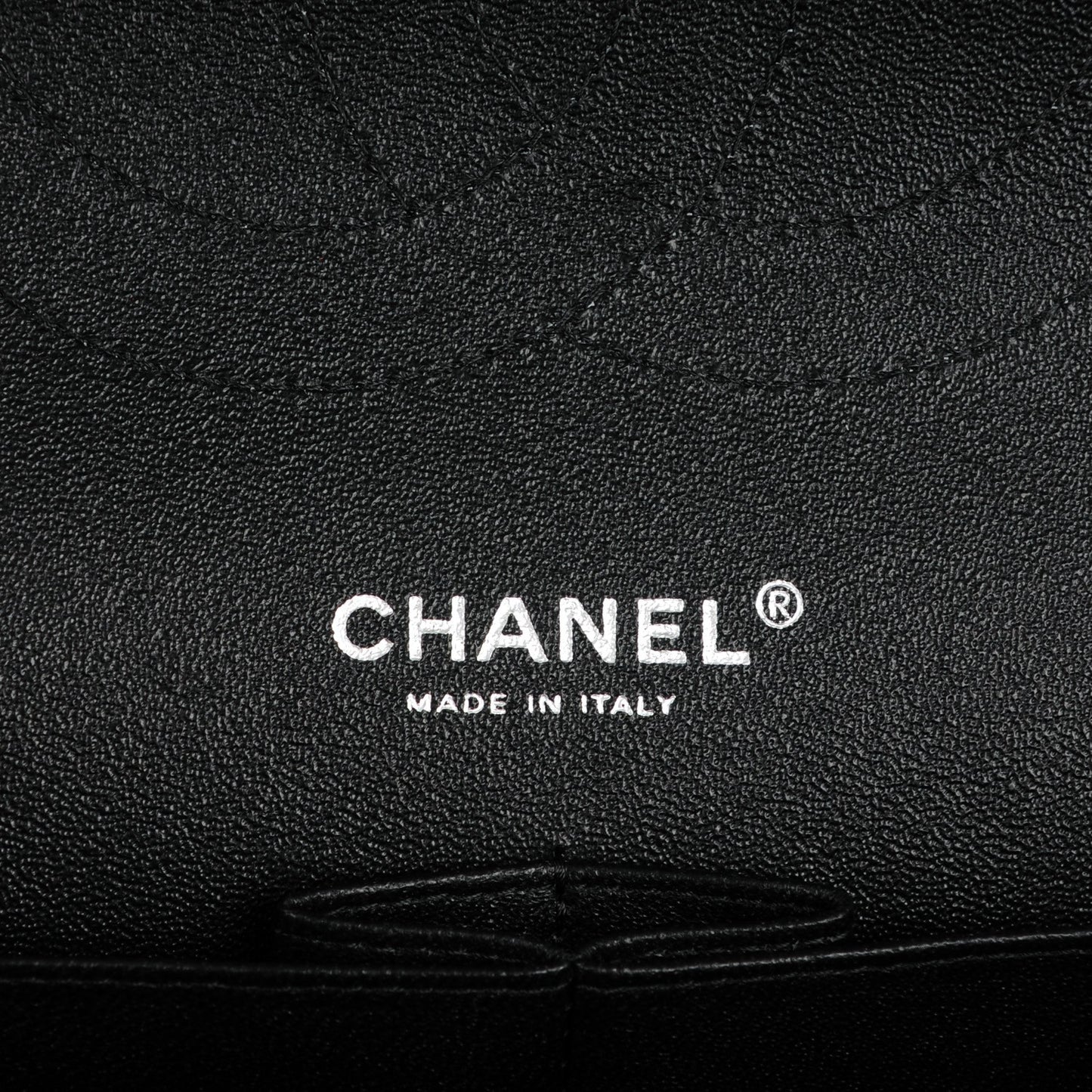 Patent Quilted Jumbo Double Flap Black