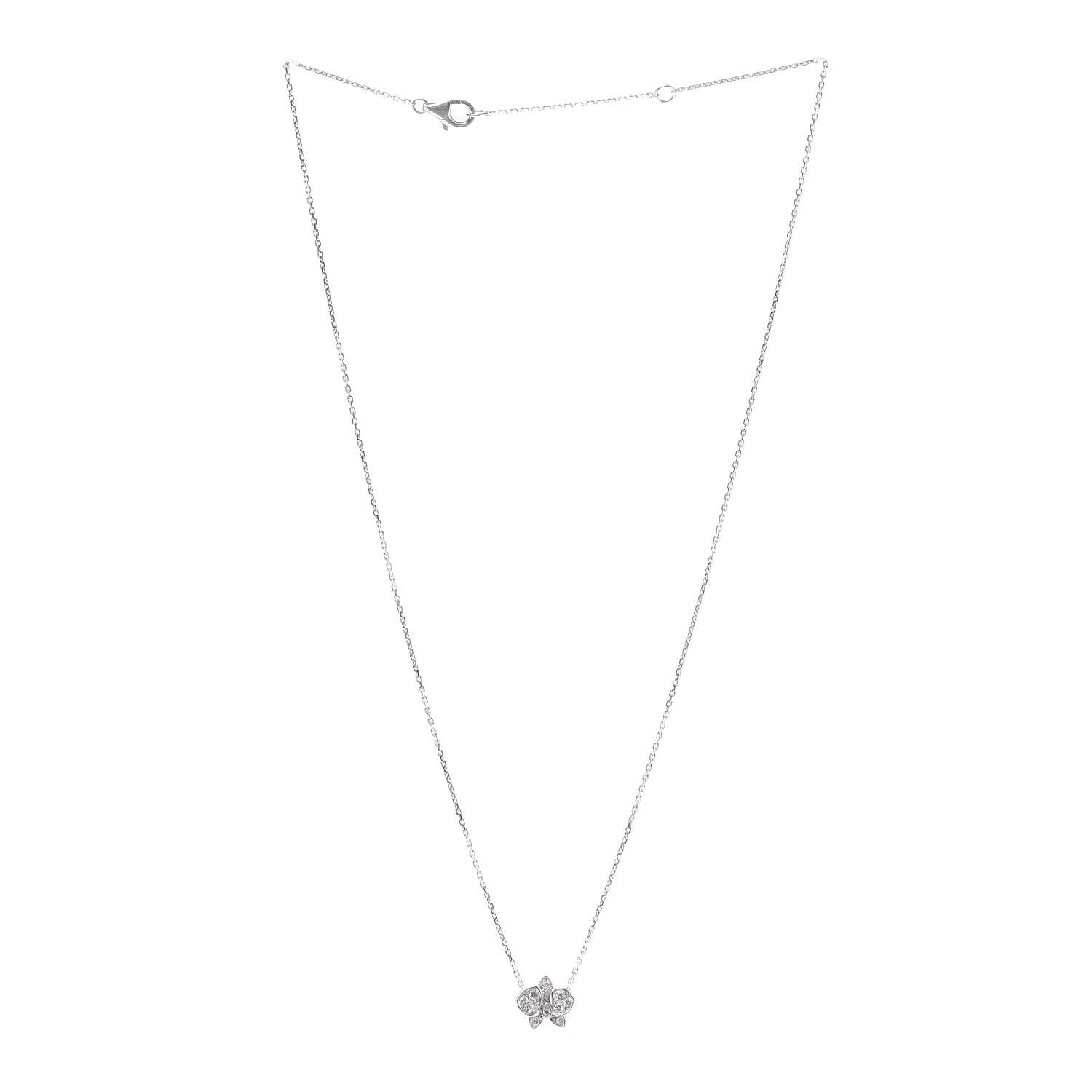 Cartier 18K White Gold Diamond Caresse D'Orchidees Par Cartier Necklace 3 of 6