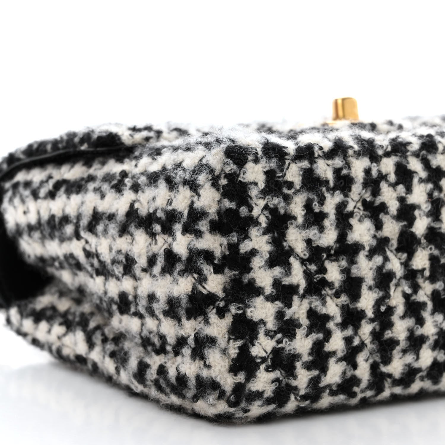 Chanel Tweed Houndstooth Quilted Mini Square Flap White Black 9 of 12