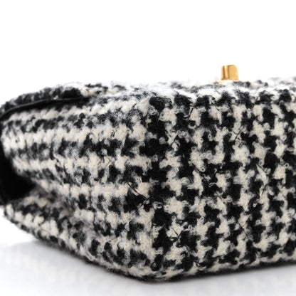 Chanel Tweed Houndstooth Quilted Mini Square Flap White Black 9 of 12